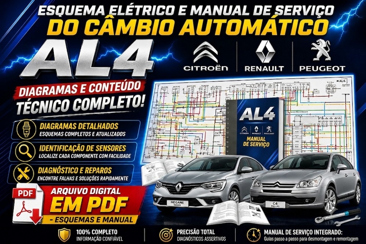 Esquema Elétrico + Manual de Serviço Câmbio Automático AL4 (Completo em PDF)