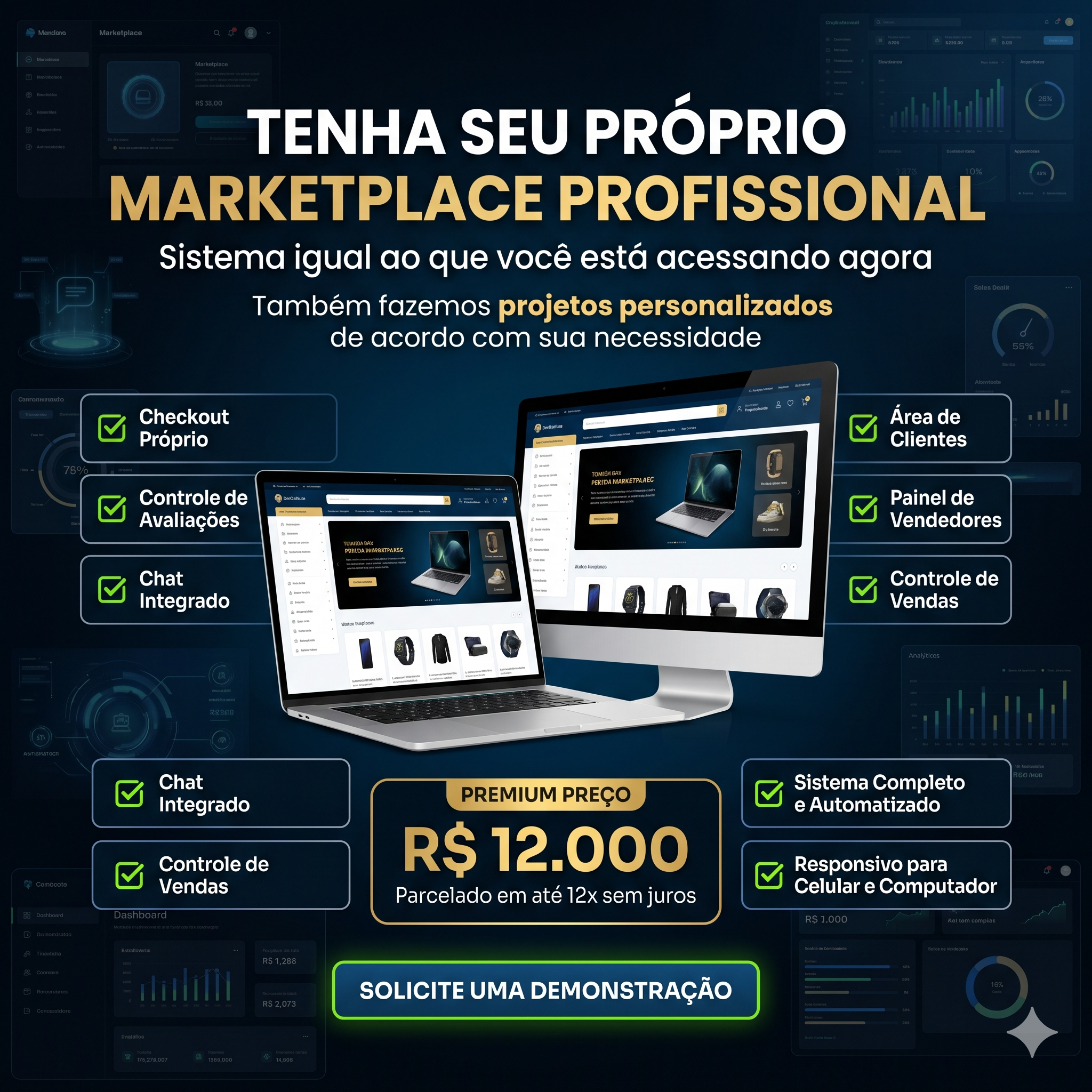 🚀 Seu Próprio Marketplace Profissional Completo e Automatizado (Pronto para o uso)